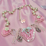 Strawberry Rose Necklace ~ Rose Pink