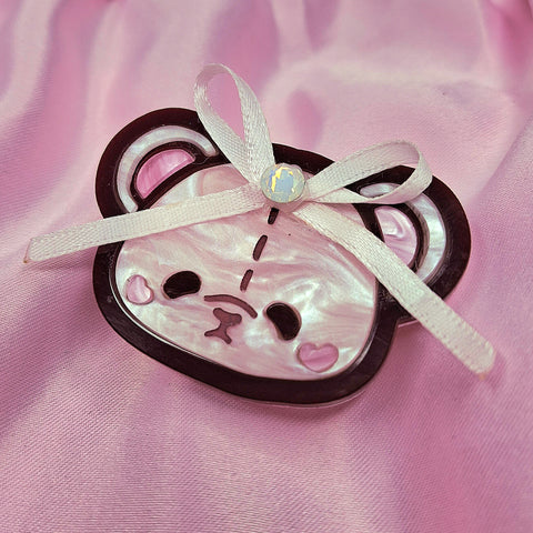 Teddy Bear Two Way Clip ~ Pale Pink