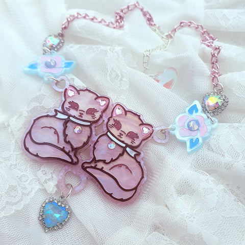 Feline Fancy Necklace ~ Pink Pearl