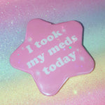 Pink Star Sparkle Pin Badges