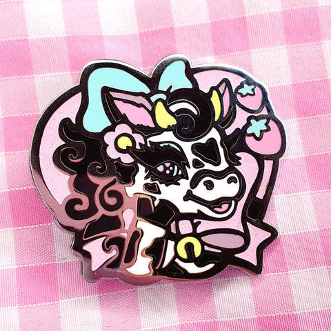 Strawberry Cow (Daisy) Enamel Pin