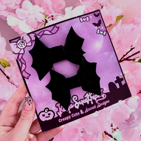Baby Bat Hair slides ~ Black Velvet