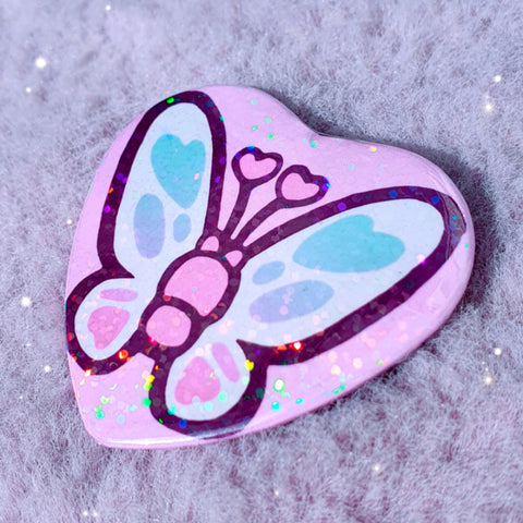 Sale ~ Flutter Heart Pin Badge