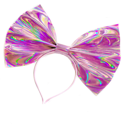 Giant Holographic Headbow ~ Pink (made to order)